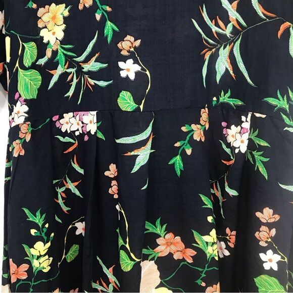 Romacci Navy Blue Floral Print Lightweight Cotton Popover Dress NEW - Picture 10 of 12
